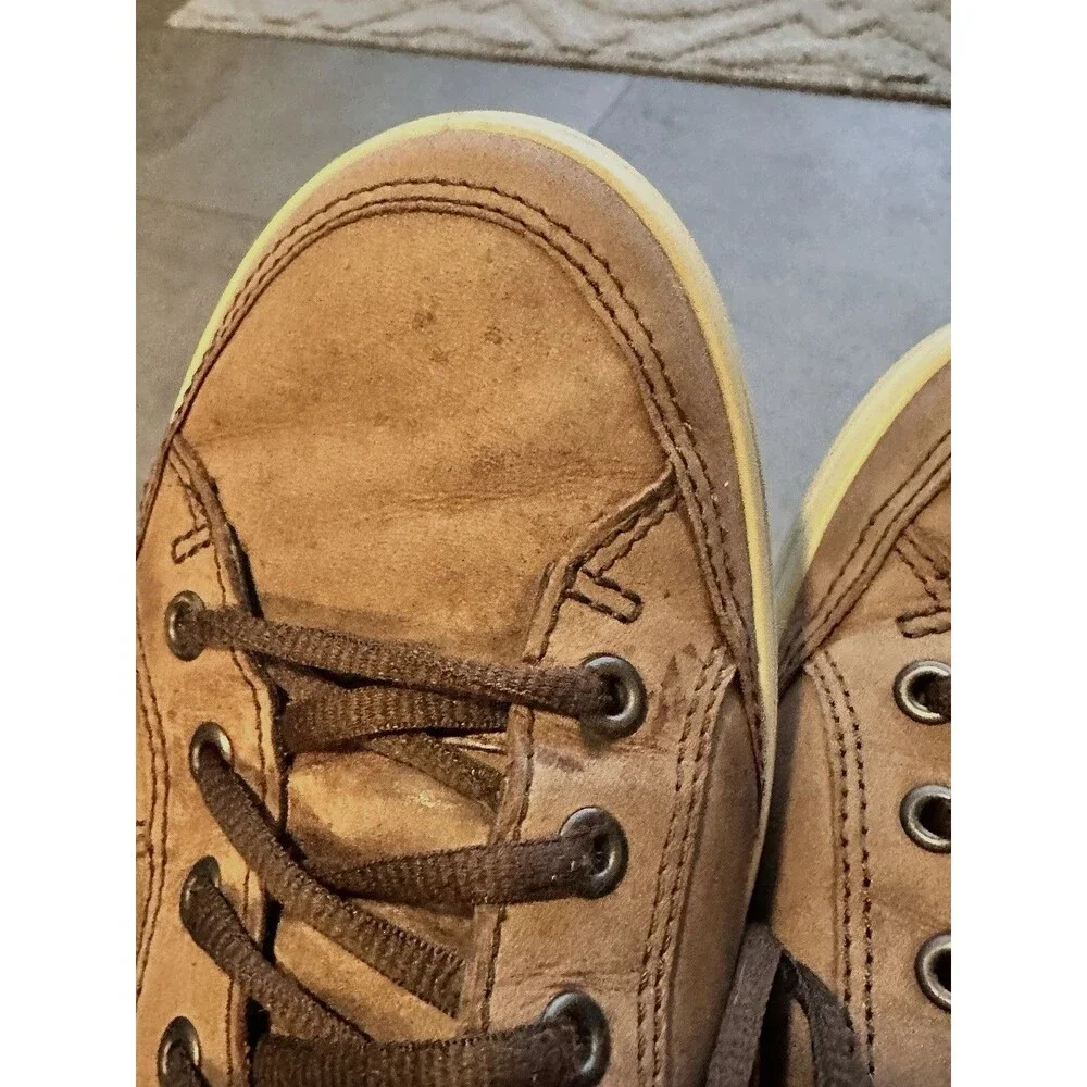 ECCO Men's 10 Brown Sneaker Leather Shoes Athletic Comfort Casual normcore